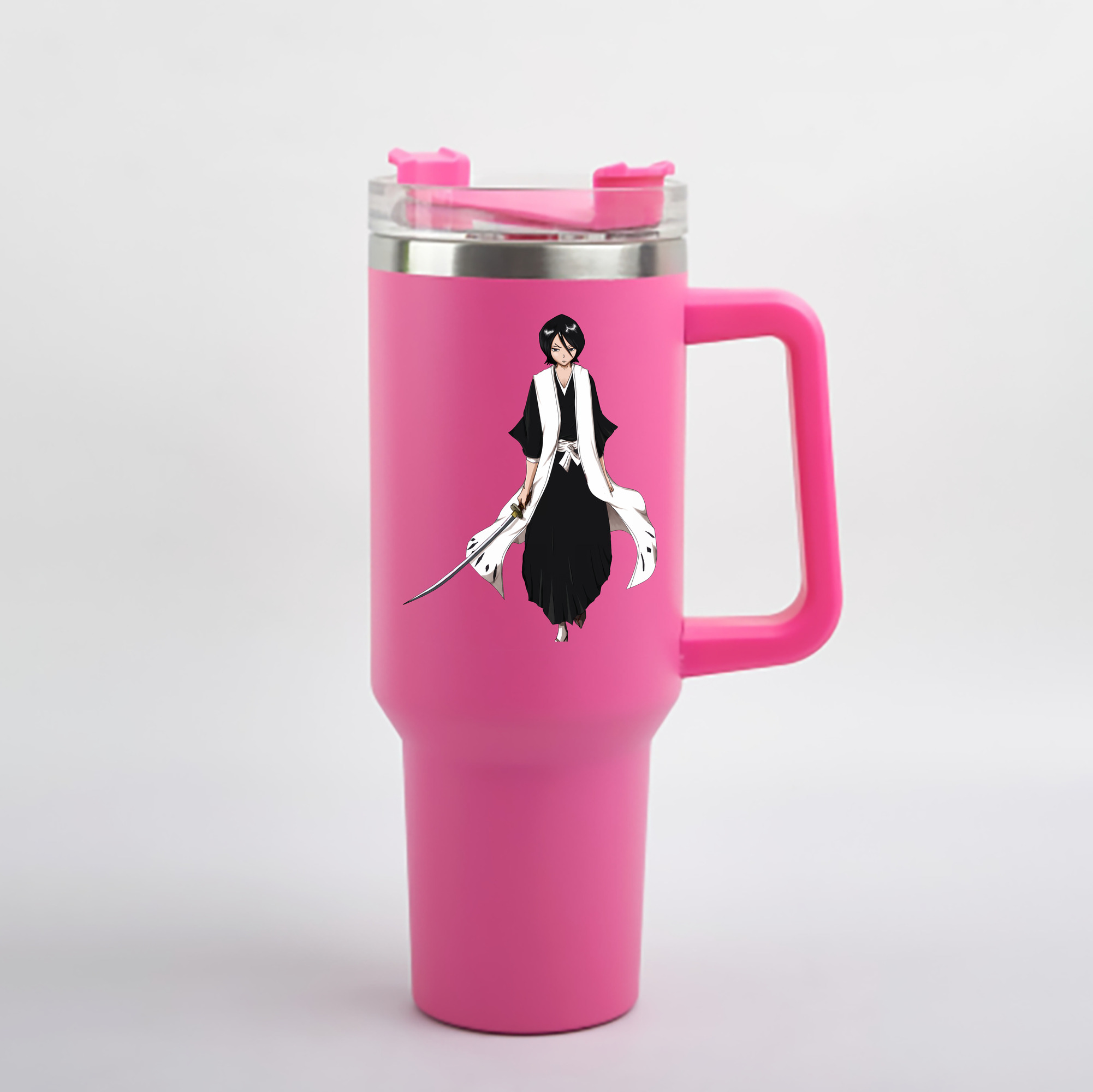 （画像用） ブリーチ 朽木ルキア BLEACH Kuchiki Rukia 1200mL車用タンブラー - クリスタルステッカー（プラスチックストロー付き）